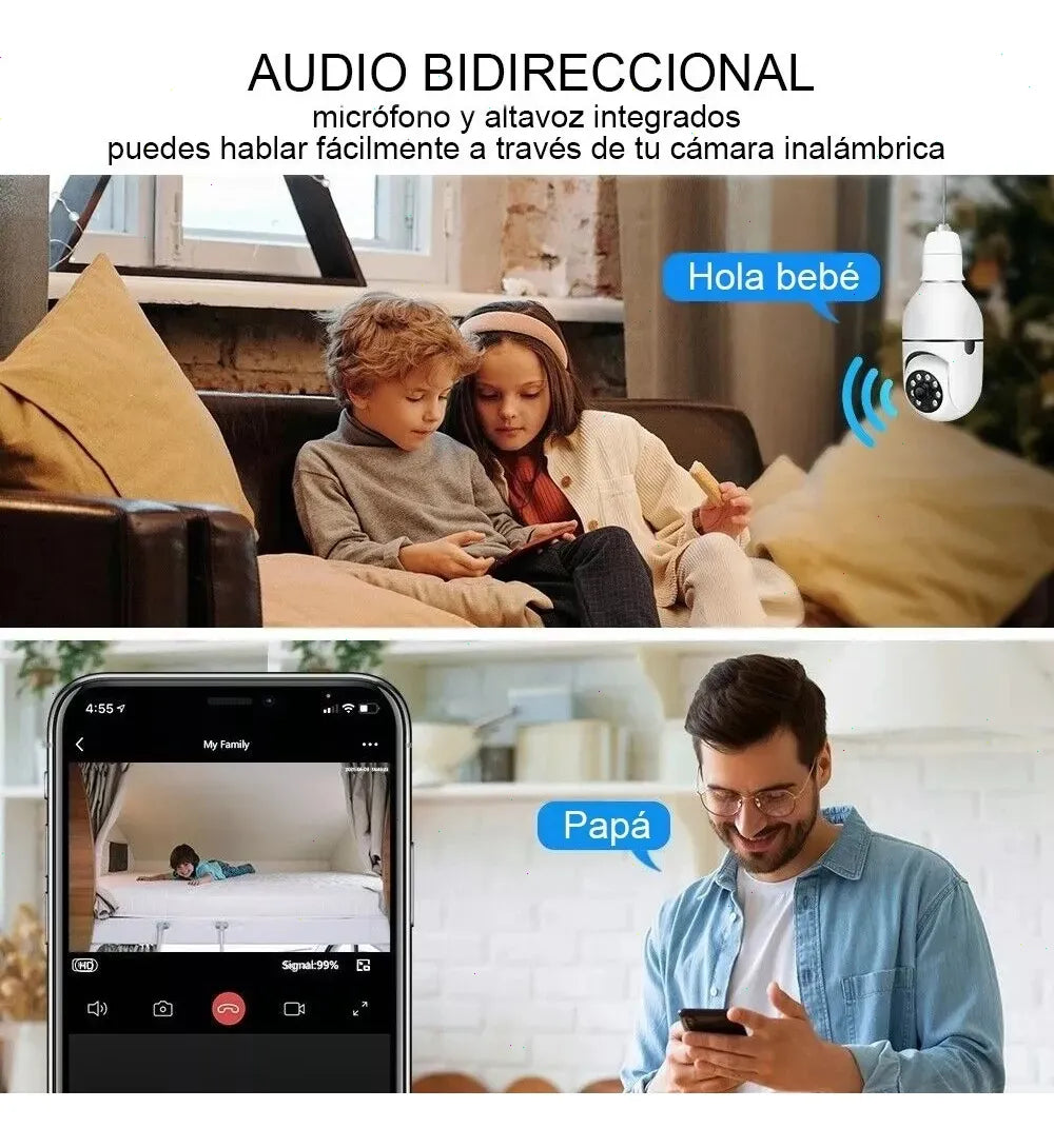 Cámara De Seguridad De Ip 360° 1080p Wifi Hd