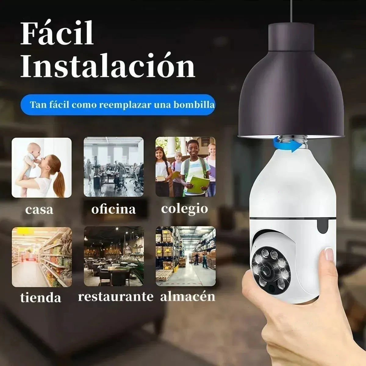 Cámara De Seguridad De Ip 360° 1080p Wifi Hd